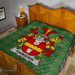 Scottish Ramsden Irish Coat of Arms Family Crest Quilt Irish National Tartan Irish County Quilts
