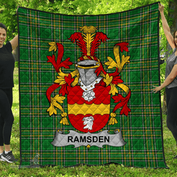 Scottish Ramsden Irish Coat of Arms Family Crest Quilt Irish National Tartan Irish County Quilts