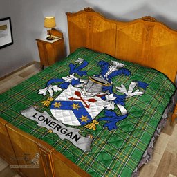Scottish Lonergan Or O'Lonergan Irish Coat of Arms Family Crest Quilt Irish National Tartan Irish County Quilts
