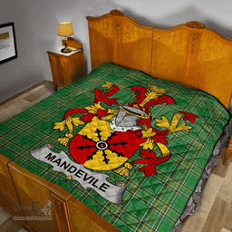 Scottish Mandevile Irish Coat of Arms Family Crest Quilt Irish National Tartan Irish County Quilts
