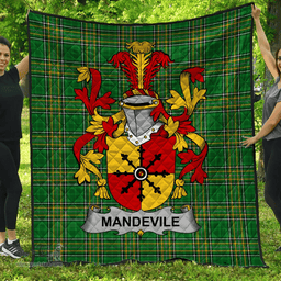 Scottish Mandevile Irish Coat of Arms Family Crest Quilt Irish National Tartan Irish County Quilts