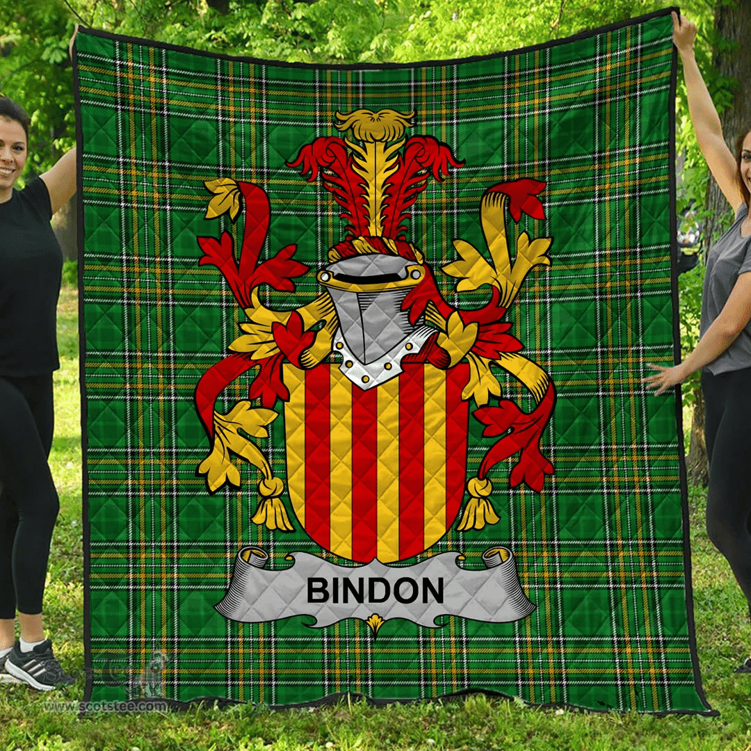 Scottish Bindon Irish Coat of Arms Family Crest Quilt Irish National Tartan Irish County Quilts