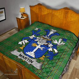 Scottish Martin Irish Coat of Arms Family Crest Quilt Irish National Tartan Irish County Quilts