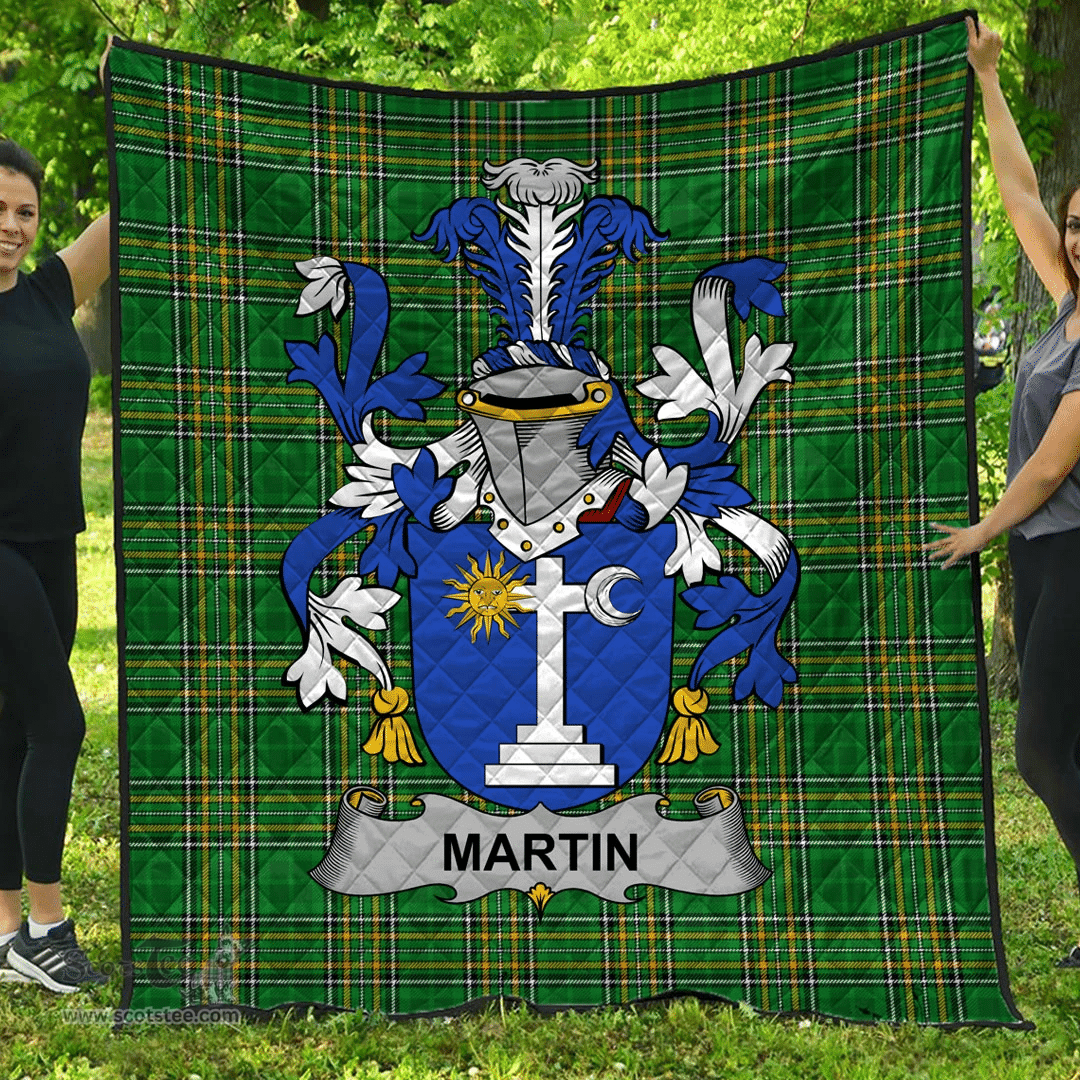 Scottish Martin Irish Coat of Arms Family Crest Quilt Irish National Tartan Irish County Quilts
