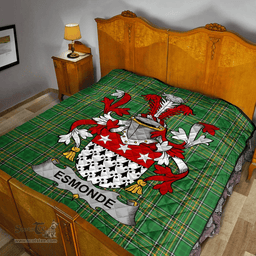 Scottish Esmonde Irish Coat of Arms Family Crest Quilt Irish National Tartan Irish County Quilts