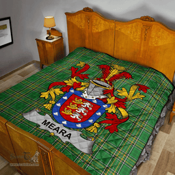 Scottish Meara Or O'Mara Irish Coat of Arms Family Crest Quilt Irish National Tartan Irish County Quilts