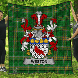 Scottish Weston Irish Coat of Arms Family Crest Quilt Irish National Tartan Irish County Quilts