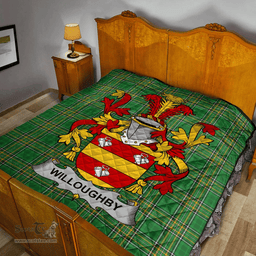 Scottish Willoughby Irish Coat of Arms Family Crest Quilt Irish National Tartan Irish County Quilts