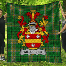 Scottish Willoughby Irish Coat of Arms Family Crest Quilt Irish National Tartan Irish County Quilts