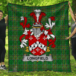 Scottish Longfield Irish Coat of Arms Family Crest Quilt Irish National Tartan Irish County Quilts
