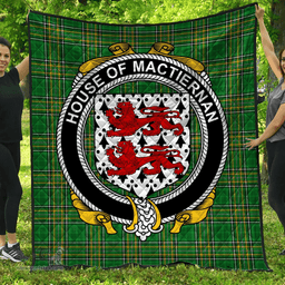 Scottish House Of Mactiernan Irish Coat of Arms Family Crest Quilt Irish National Tartan Irish County Quilts