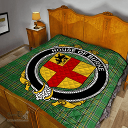 Scottish House Of Burke Irish Coat of Arms Family Crest Quilt Irish National Tartan Irish County Quilts
