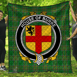 Scottish House Of Burke Irish Coat of Arms Family Crest Quilt Irish National Tartan Irish County Quilts