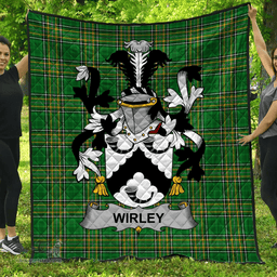 Scottish Wirley Irish Coat of Arms Family Crest Quilt Irish National Tartan Irish County Quilts