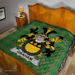 Scottish Graham Or Grahan Irish Coat of Arms Family Crest Quilt Irish National Tartan Irish County Quilts