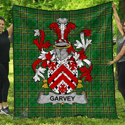 Scottish Garvey Or O'Garvey Irish Coat of Arms Family Crest Quilt Irish National Tartan Irish County Quilts