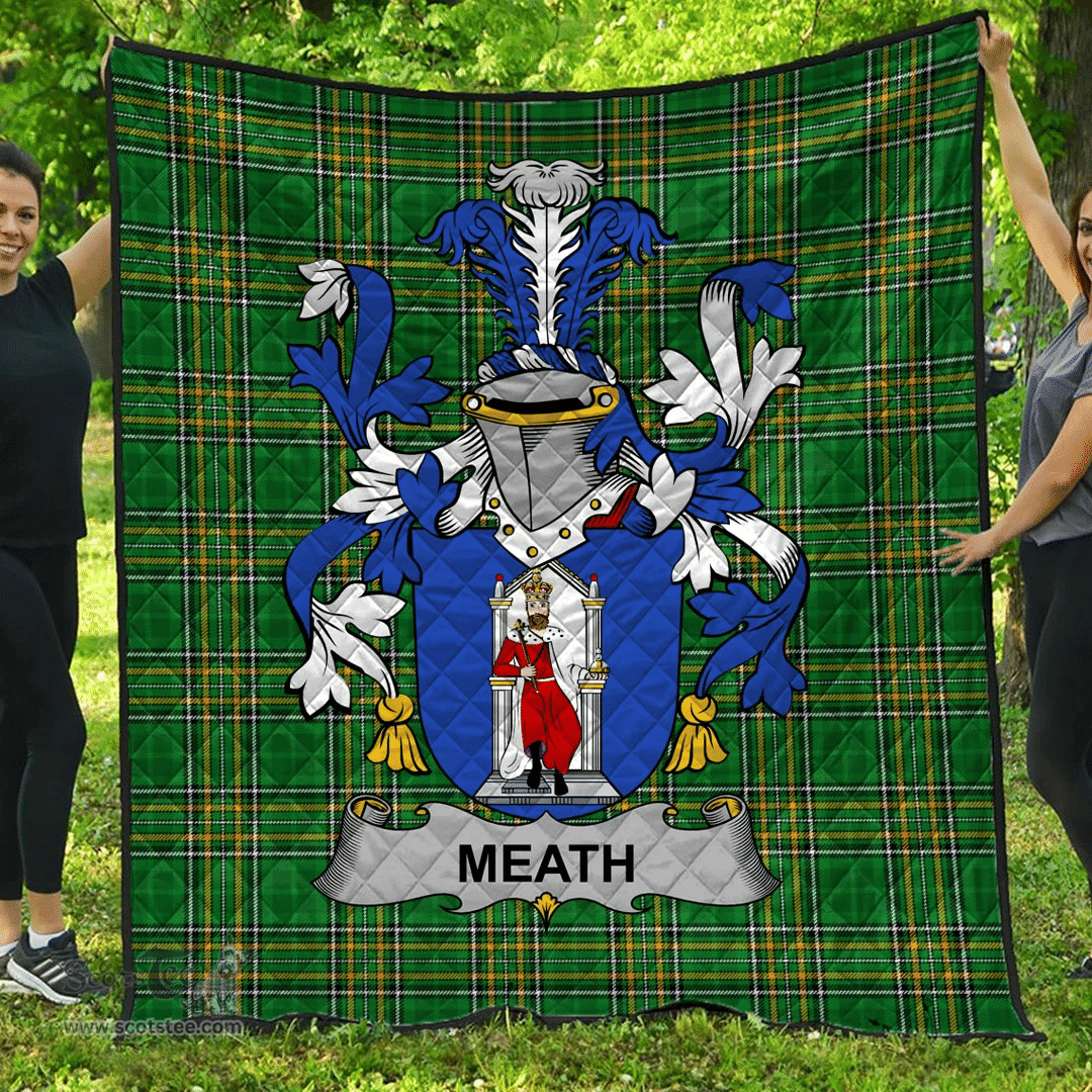 Scottish Meath Irish Coat of Arms Family Crest Quilt Irish National Tartan Irish County Quilts