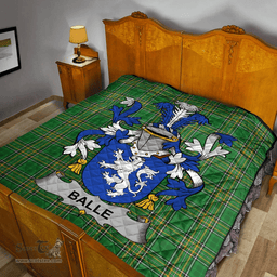 Scottish Balle Irish Coat of Arms Family Crest Quilt Irish National Tartan Irish County Quilts
