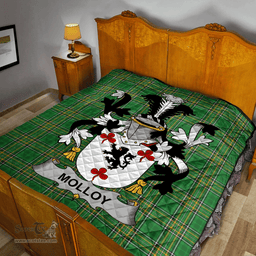 Scottish Molloy Or O'Mulloy Irish Coat of Arms Family Crest Quilt Irish National Tartan Irish County Quilts