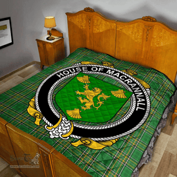 Scottish House Of Macrannall (Reynolds) Irish Coat of Arms Family Crest Quilt Irish National Tartan Irish County Quilts