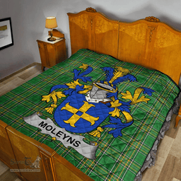 Scottish Moleyns Irish Coat of Arms Family Crest Quilt Irish National Tartan Irish County Quilts