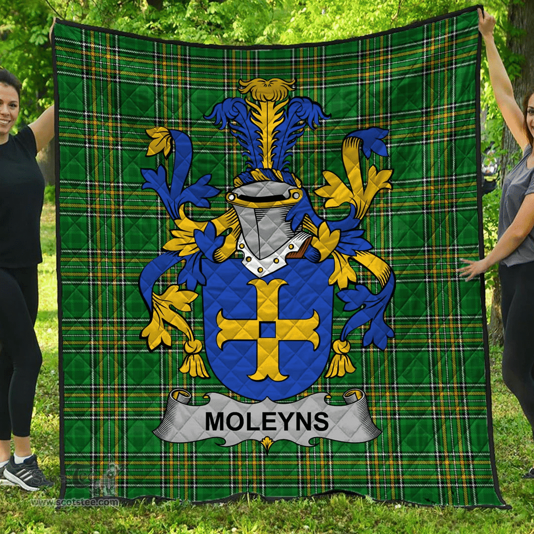 Scottish Moleyns Irish Coat of Arms Family Crest Quilt Irish National Tartan Irish County Quilts