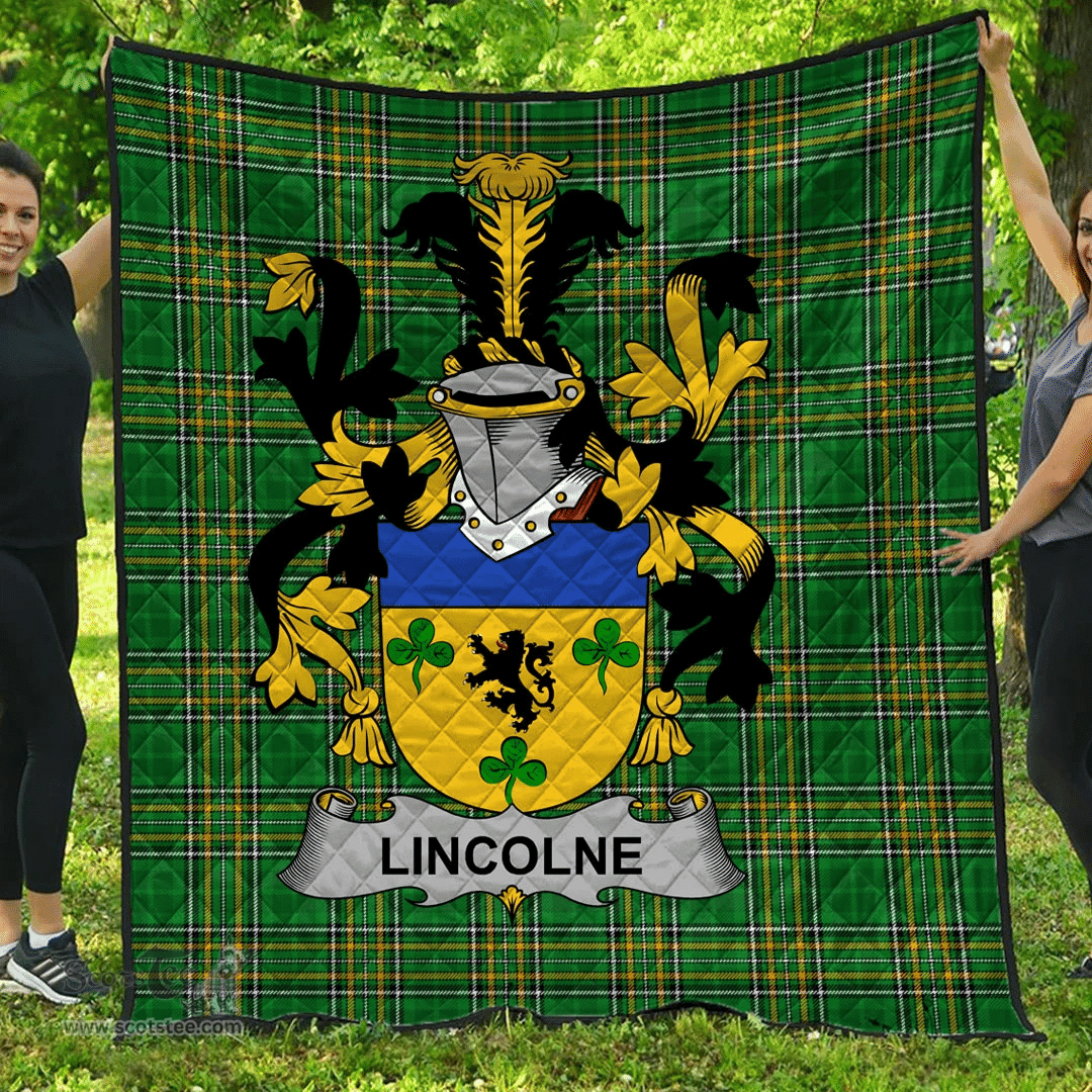 Scottish Lincolne Irish Coat of Arms Family Crest Quilt Irish National Tartan Irish County Quilts