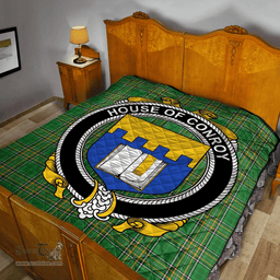 Scottish House Of Conroy (O'Mulconry) Irish Coat of Arms Family Crest Quilt Irish National Tartan Irish County Quilts