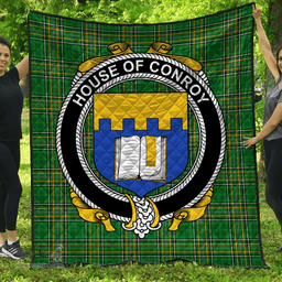 Scottish House Of Conroy (O'Mulconry) Irish Coat of Arms Family Crest Quilt Irish National Tartan Irish County Quilts