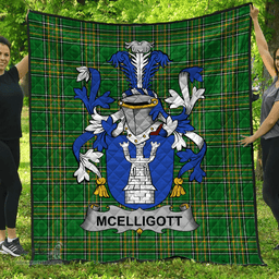 Scottish Mcelligott Irish Coat of Arms Family Crest Quilt Irish National Tartan Irish County Quilts