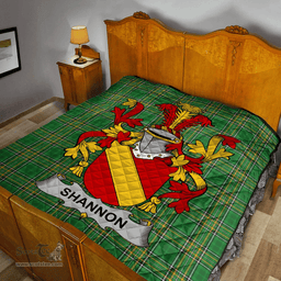 Scottish Shannon Irish Coat of Arms Family Crest Quilt Irish National Tartan Irish County Quilts