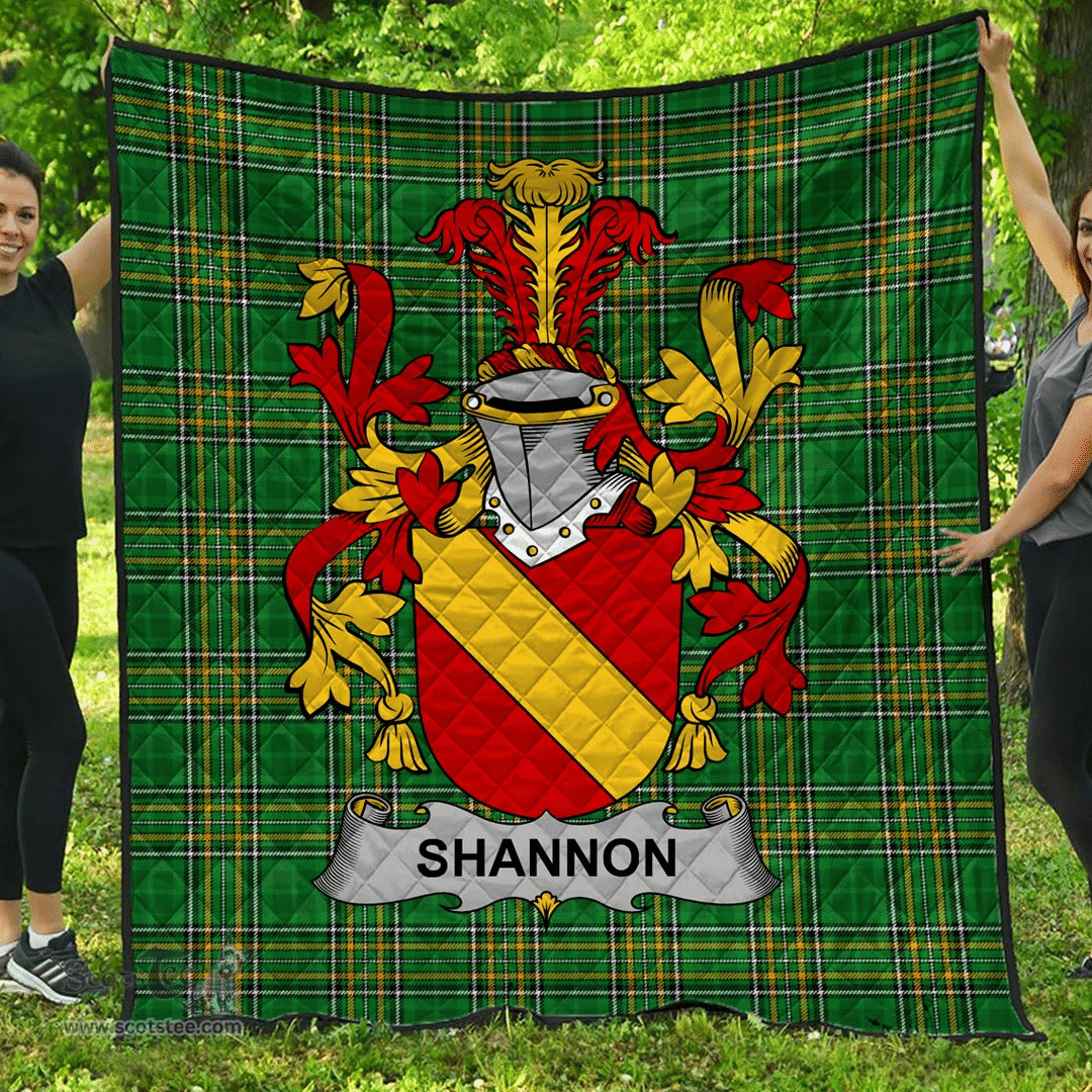 Scottish Shannon Irish Coat of Arms Family Crest Quilt Irish National Tartan Irish County Quilts