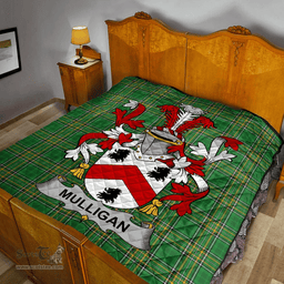 Scottish Mulligan Or O'Mulligan Irish Coat of Arms Family Crest Quilt Irish National Tartan Irish County Quilts