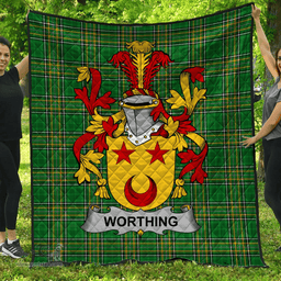 Scottish Worthing Irish Coat of Arms Family Crest Quilt Irish National Tartan Irish County Quilts