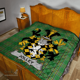 Scottish Jolley Or Jolly Irish Coat of Arms Family Crest Quilt Irish National Tartan Irish County Quilts