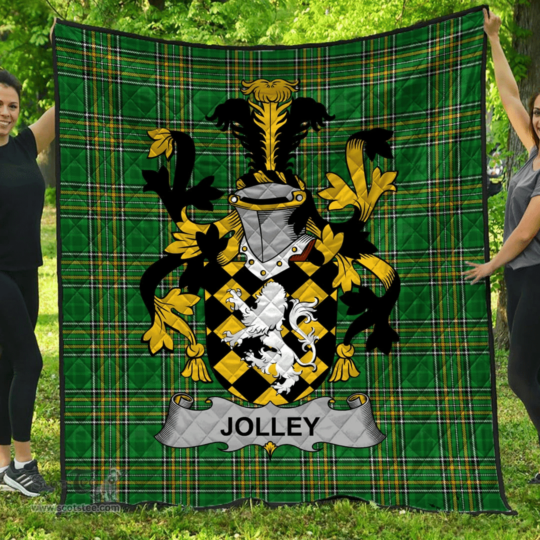 Scottish Jolley Or Jolly Irish Coat of Arms Family Crest Quilt Irish National Tartan Irish County Quilts