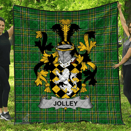 Scottish Jolley Or Jolly Irish Coat of Arms Family Crest Quilt Irish National Tartan Irish County Quilts