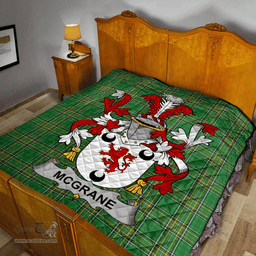 Scottish Mcgrane Or Mcgrann Irish Coat of Arms Family Crest Quilt Irish National Tartan Irish County Quilts