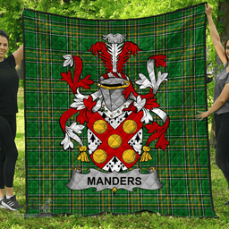 Scottish Manders Irish Coat of Arms Family Crest Quilt Irish National Tartan Irish County Quilts