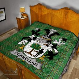 Scottish Donnellan Or O'Donnellan Irish Coat of Arms Family Crest Quilt Irish National Tartan Irish County Quilts