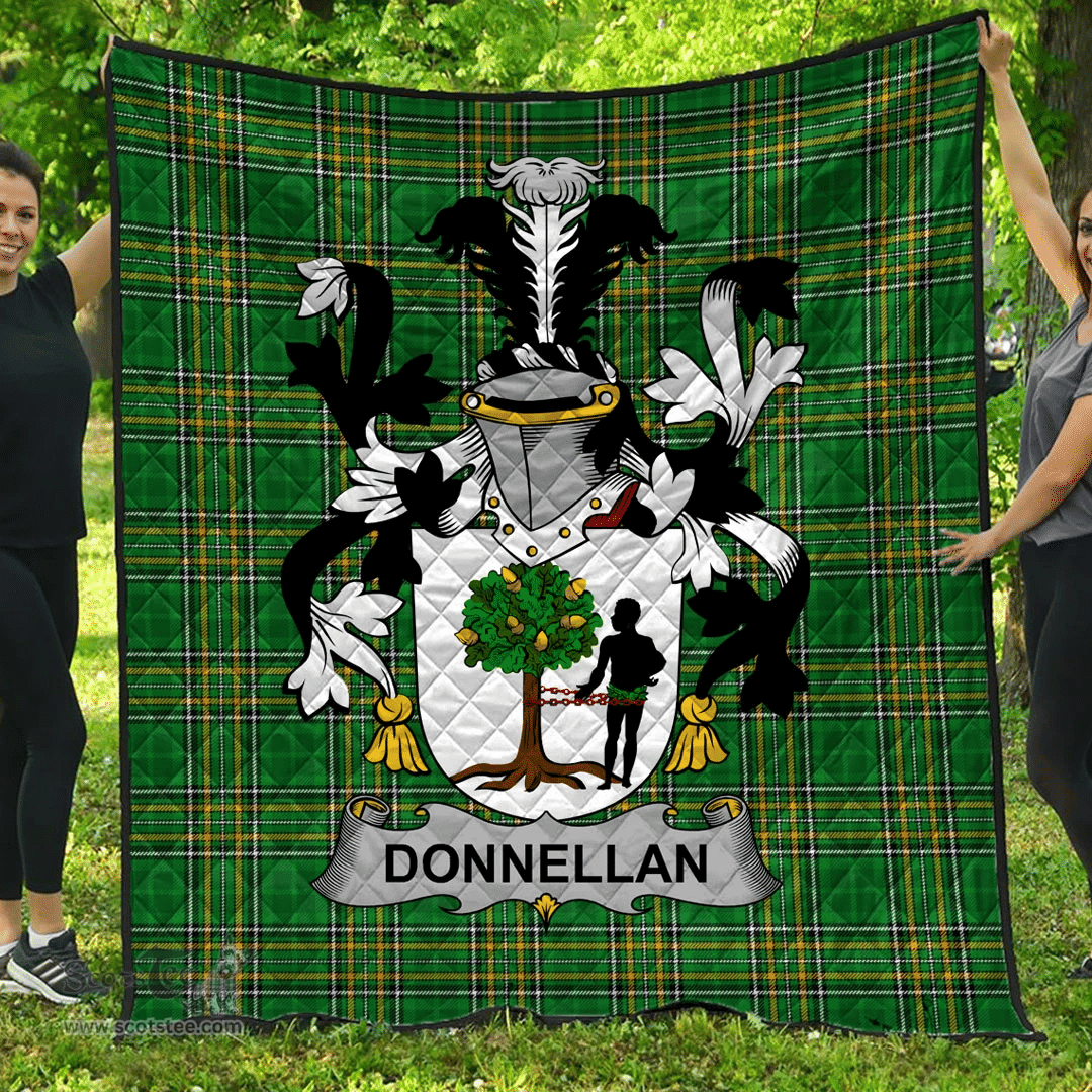 Scottish Donnellan Or O'Donnellan Irish Coat of Arms Family Crest Quilt Irish National Tartan Irish County Quilts