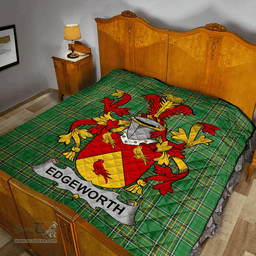 Scottish Edgeworth Irish Coat of Arms Family Crest Quilt Irish National Tartan Irish County Quilts