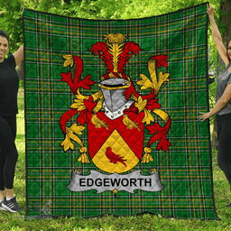 Scottish Edgeworth Irish Coat of Arms Family Crest Quilt Irish National Tartan Irish County Quilts