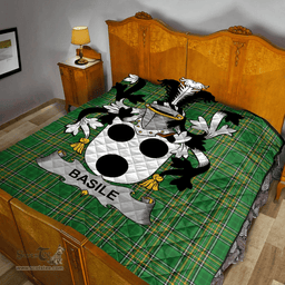 Scottish Basile Irish Coat of Arms Family Crest Quilt Irish National Tartan Irish County Quilts