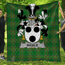 Scottish Basile Irish Coat of Arms Family Crest Quilt Irish National Tartan Irish County Quilts