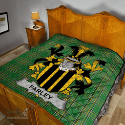 Scottish Farley Or O'Farley Irish Coat of Arms Family Crest Quilt Irish National Tartan Irish County Quilts