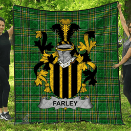 Scottish Farley Or O'Farley Irish Coat of Arms Family Crest Quilt Irish National Tartan Irish County Quilts