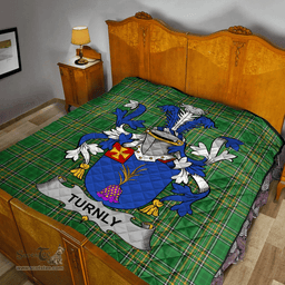 Scottish Turnly Or Turnley Irish Coat of Arms Family Crest Quilt Irish National Tartan Irish County Quilts