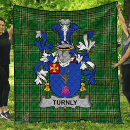 Scottish Turnly Or Turnley Irish Coat of Arms Family Crest Quilt Irish National Tartan Irish County Quilts