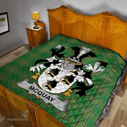 Scottish Mcquay Or Macquay Irish Coat of Arms Family Crest Quilt Irish National Tartan Irish County Quilts